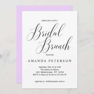 Elegant Typography Calligraphy Bridal Brunch Invitation