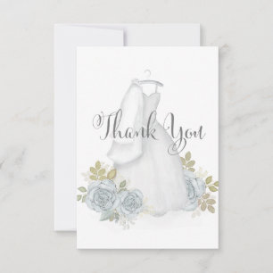 Elegant Typography Calligraphy Script Bridal Gown Thank You Card