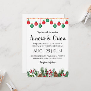 elegant typography christmas wedding cards