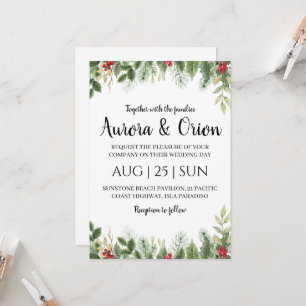 elegant typography christmas wedding cards