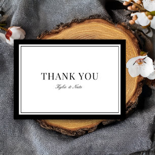 Elegant Typography Classic Border Folded Wedding Thank You Card