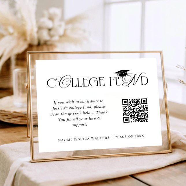 Elegant Typography Collage Fund QR CODE Graduation Poster (Creator Uploaded)