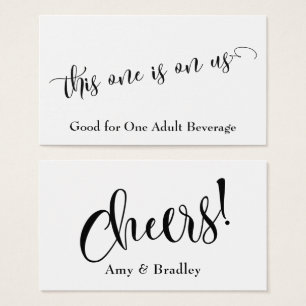 Elegant Typography Drink Tickets w/ Editable Colou