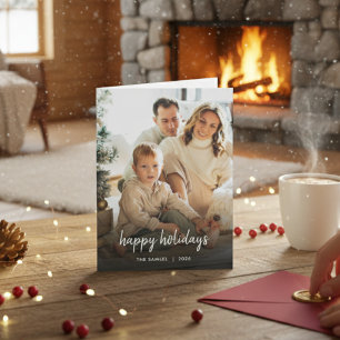Elegant Typography Family Photo Folded Card
