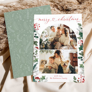 Elegant Typography Family Photos Christmas Card