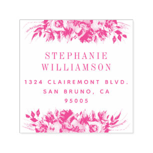 Elegant Typography Floral Return Address Self-inking Stamp