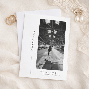 Elegant Typography Formal Wedding Photo Thank You Card