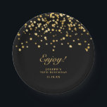 Elegant Typography Gold Glitter 70th Birthday  Paper Plate<br><div class="desc">Black & Gold Chic Typography Glitter Dust 70th Birthday Paper Plates</div>