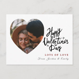 Elegant Typography Happy Valentine's Day 1 Photo Holiday Postcard
