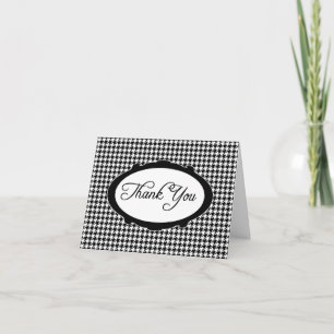 Elegant Typography Houndstooth Thank You Notecard