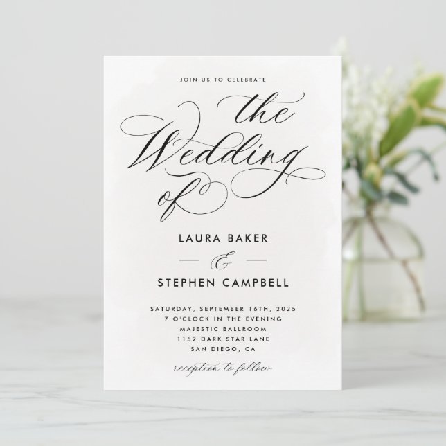 Elegant Typography Invitation (Standing Front)