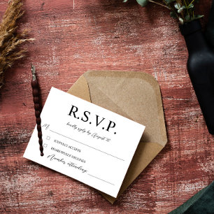 Elegant Typography Laurel Wreath Monogram RSVP Card