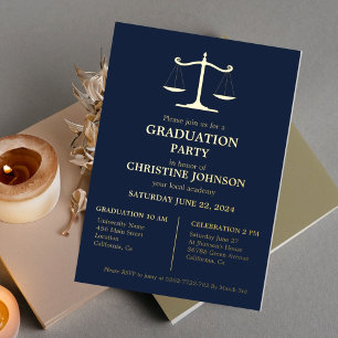 Elegant Typography Law School Graduation Party
