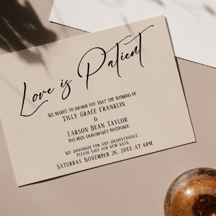 Elegant Typography Love is Patient Cream Card