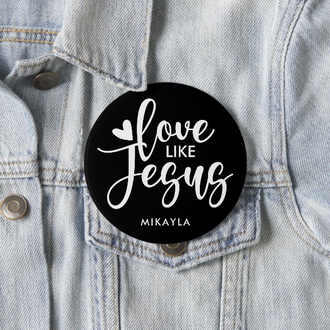 Elegant Typography Love Like Jesus | Name Button (In Situ)