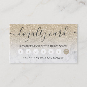 elegant typography marble champagne glitter ombre loyalty card