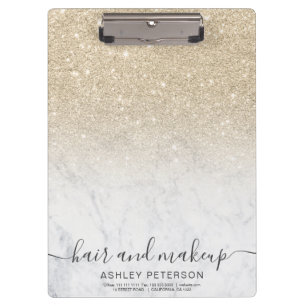 elegant typography marble light gold glitter ombre clipboard