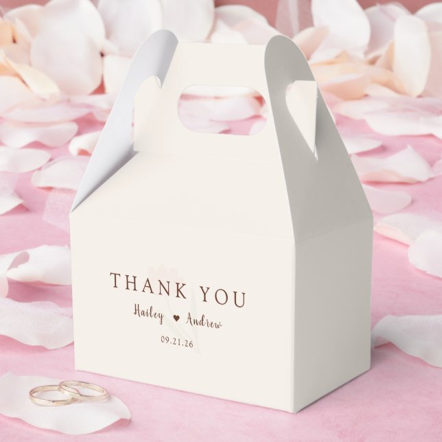 Elegant Typography Minimal Floral Wedding Favour Box (Wedding)