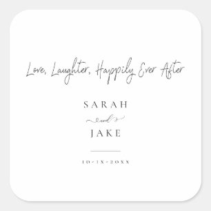 Elegant Typography: Modern"Love wedding napkins Square Sticker
