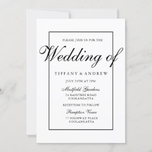 Elegant Typography Modern Wedding Invitation