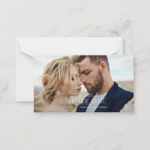 Elegant typography modern wedding landscape photo card