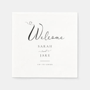 Elegant Typography: Modern WELCOME wedding napkins