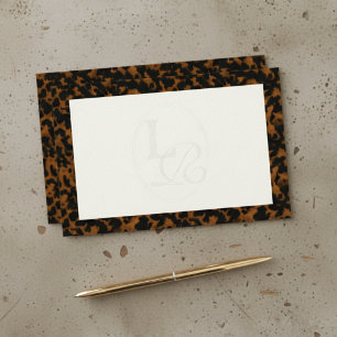 Elegant Typography Monogram Tortoise Shell Stationery