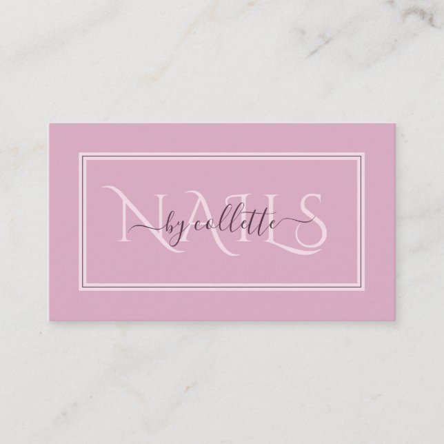 Elegant Typography Nail Art Business Card (Front)