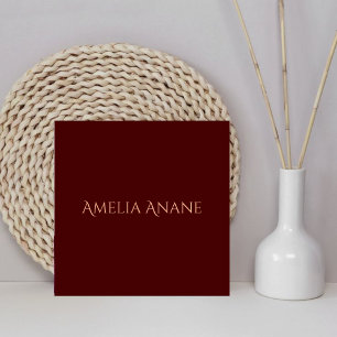 Elegant Typography Name Dark Red & Blush Pink  Tile