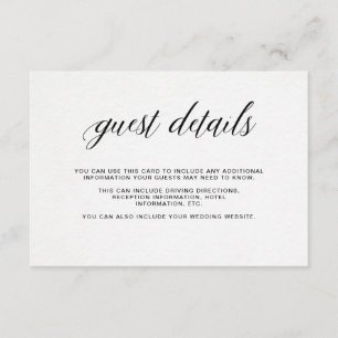 Elegant Typography on Watercolor Paper   Details Enclosure Card