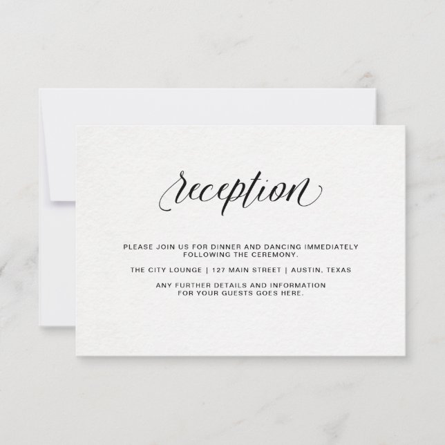 Elegant Typography on Watercolor Paper | Reception Invitation (Front)
