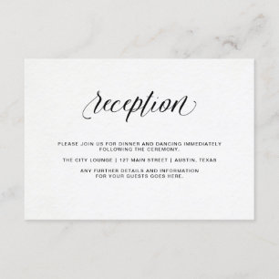 Elegant Typography on Watercolor Paper Reception Invitation