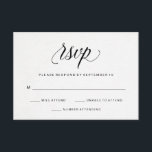 Elegant Typography on Watercolor Paper RSVP<br><div class="desc">These simple and minimal wedding RSVP cards feature black calligraphy on a white,  faux watercolor paper background.</div>