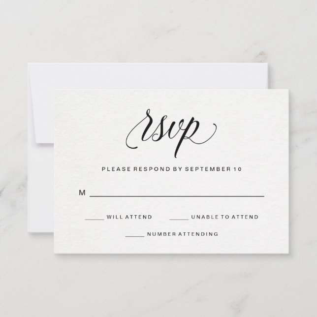Elegant Typography on Watercolor Paper RSVP Card (Front)