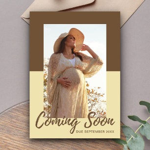 Elegant Typography Photo Pregnancy Announcement