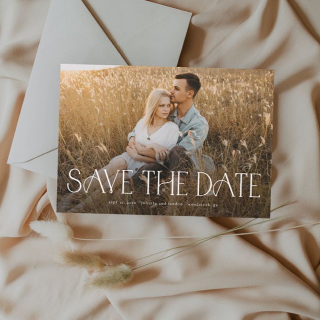 Elegant Typography Photo Wedding Save The Date (Creator Uploaded)