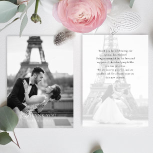 Elegant Typography Photo Wedding Thank You Card