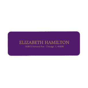 Elegant Typography Purple Gold Address
