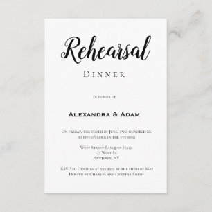 Elegant typography rehearsal dinner invitations