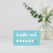 elegant typography robbin egg blue loyalty card (Standing Front)