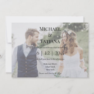 elegant typography rsvp qr code 2 photos wedding  invitation