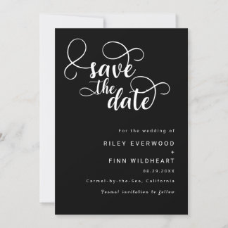 Elegant Typography save the date invitation