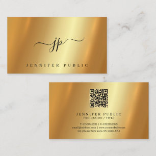 Elegant Typography Script Monogram Glamour Gold Business Card