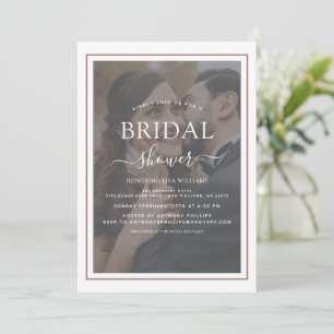 Elegant Typography Script Photo Bridal Shower Invitation