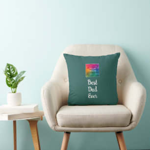 Elegant Typography Script Template Best Dad Ever Cushion