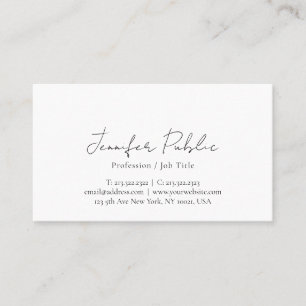 Elegant Typography Script Template Signature Matte Business Card