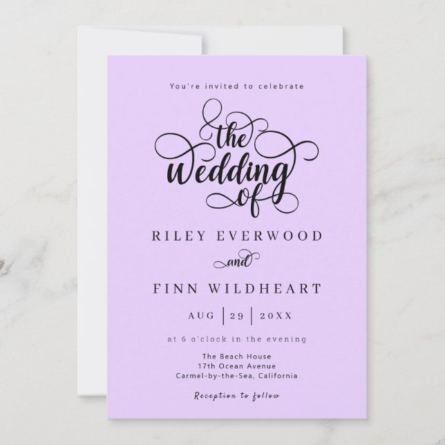 Elegant Typography Script Wedding Invitation (Front)