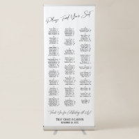 Elegant Typography Seating Chart 128 Names Simple
