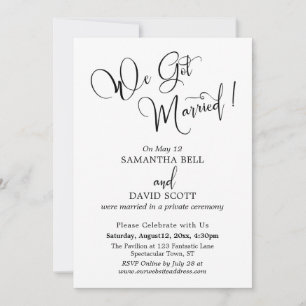 Elegant Typography, Simple Modern, We Got Married Invitation