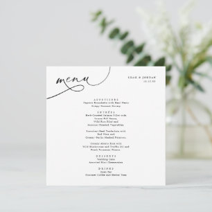 Elegant Typography Square Wedding Menu